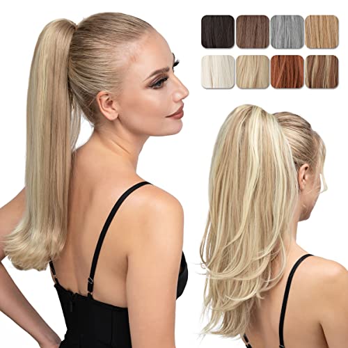Clip in Ponytail Extension 18 Inch Long Straight Curly Ponytail Hairpiece