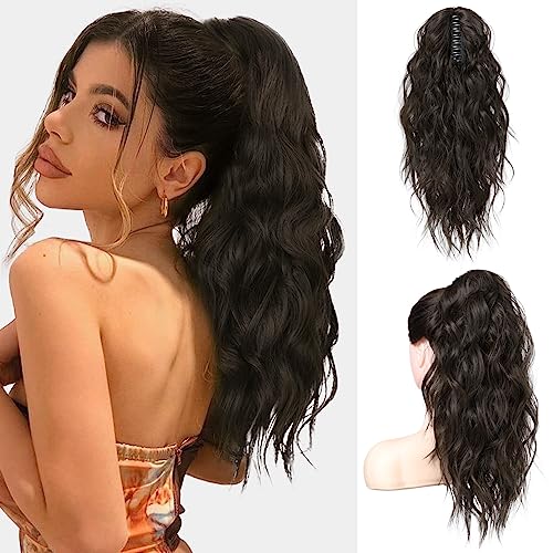 18 Inch Wavy Curly Claw Clip in Ponytail Extension