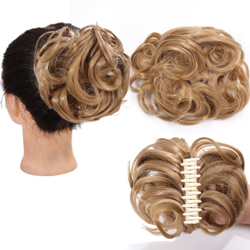 Claw Clip-in Hair Curly Messy Bun Extension Wigs