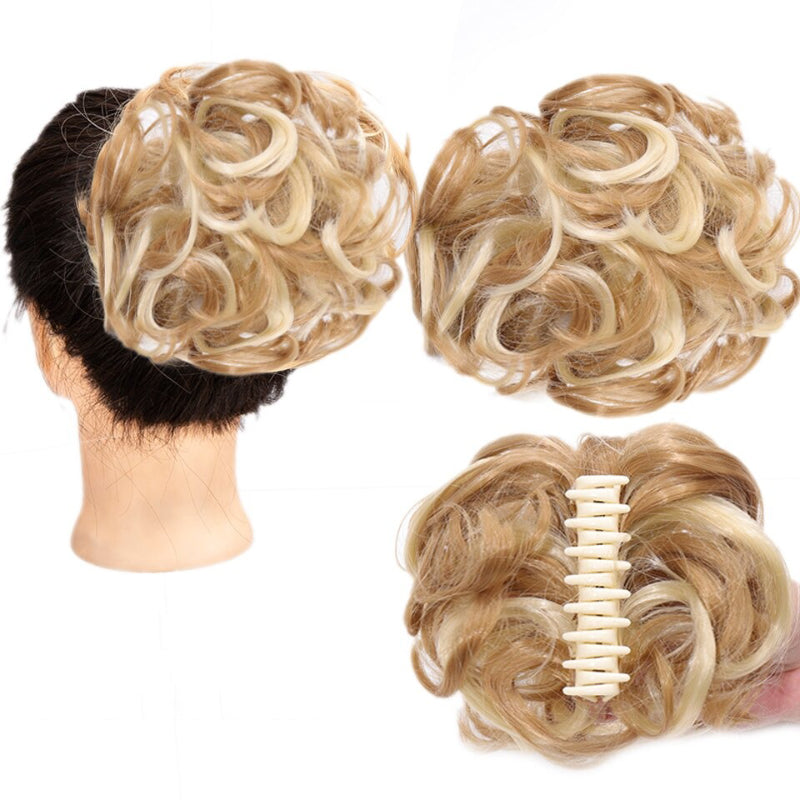 Claw Clip-in Hair Curly Messy Bun Extension Wigs