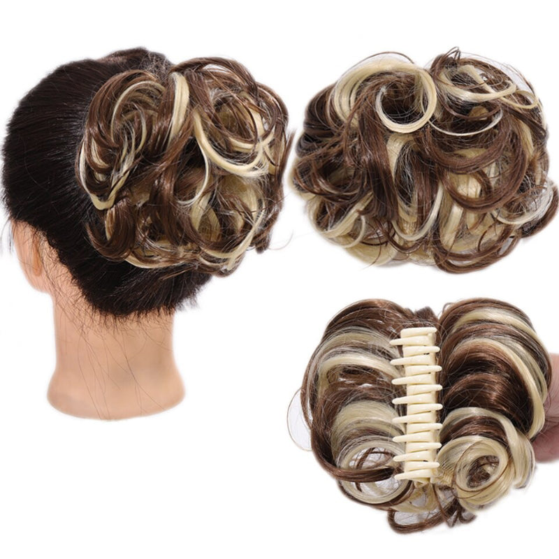 Claw Clip-in Hair Curly Messy Bun Extension Wigs