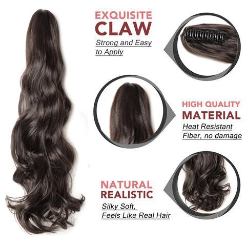 EASY & FAST TO USE Claw Clip Curly Ponytail