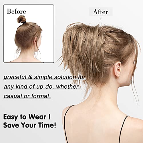 Morceau de cheveux désordonné chignon ébouriffé