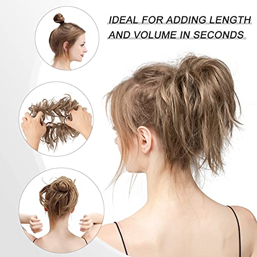 Morceau de cheveux désordonné chignon ébouriffé