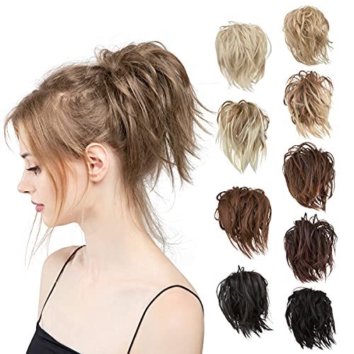 Morceau de cheveux désordonné chignon ébouriffé