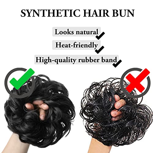 2PCS Messy Bun Hair Piece Ponytail Extension