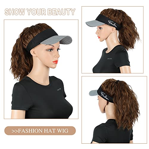 Hat Wig with Ponytail Baseball Hat Wig