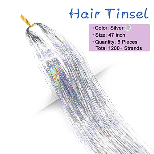 Sparkling Shiny Tinsel Hair Extensions