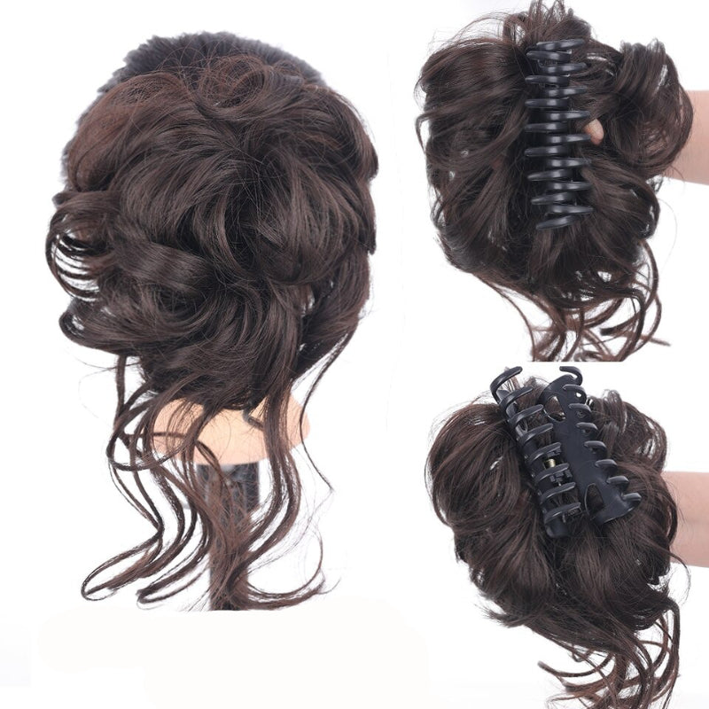Claw Clip-in Hair Curly Messy Bun Extension Perruques