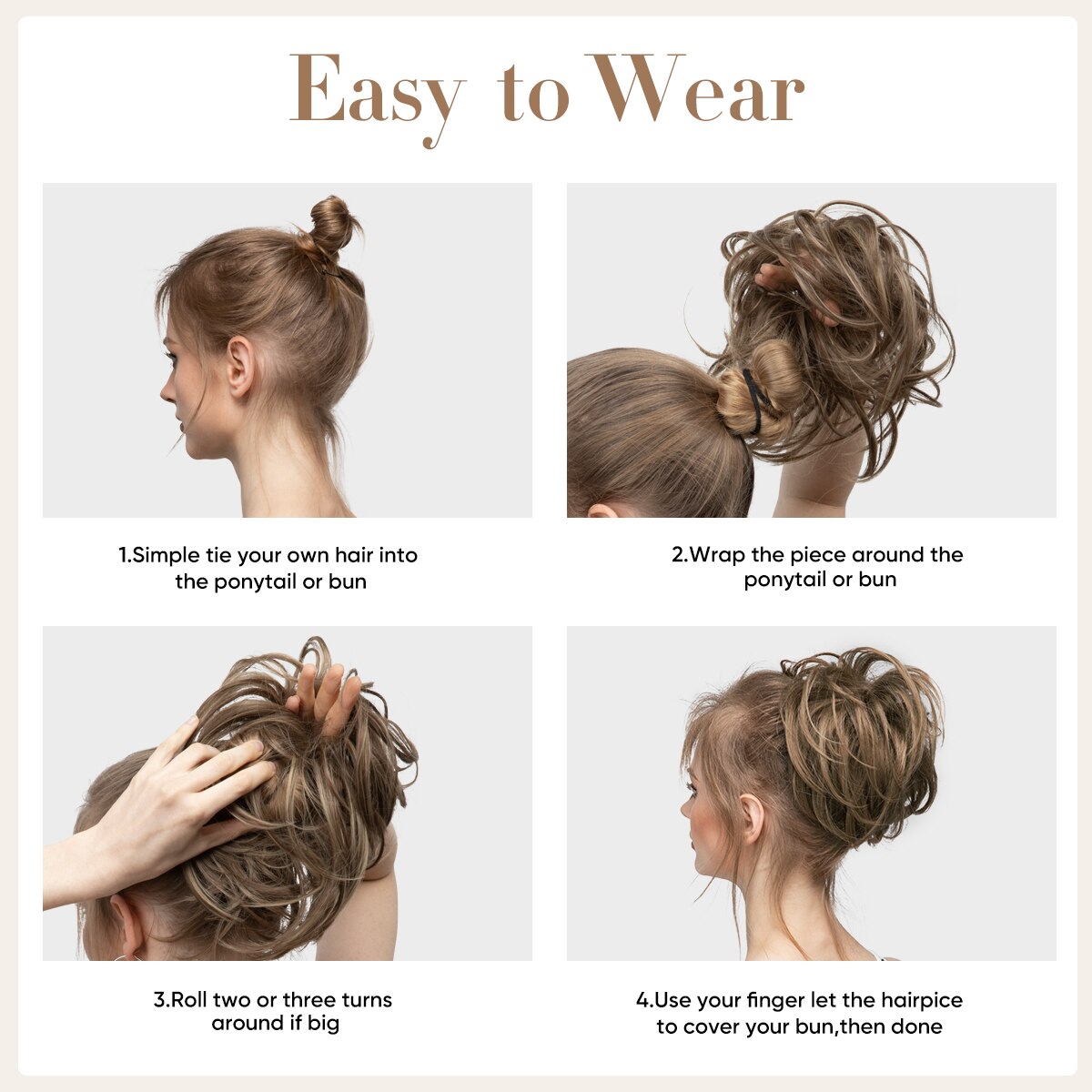 Straight Bun Bun Hairpieces