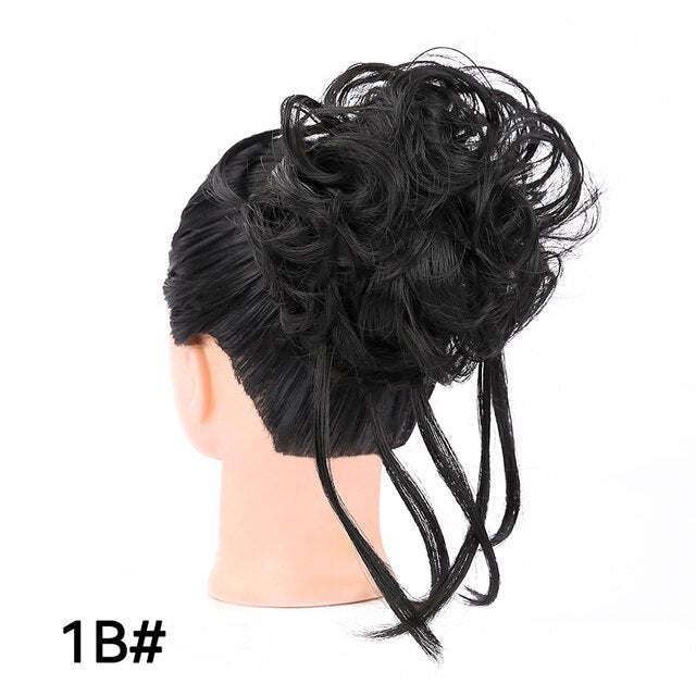 Long Tousled Updo Hair Bun Messy Bun