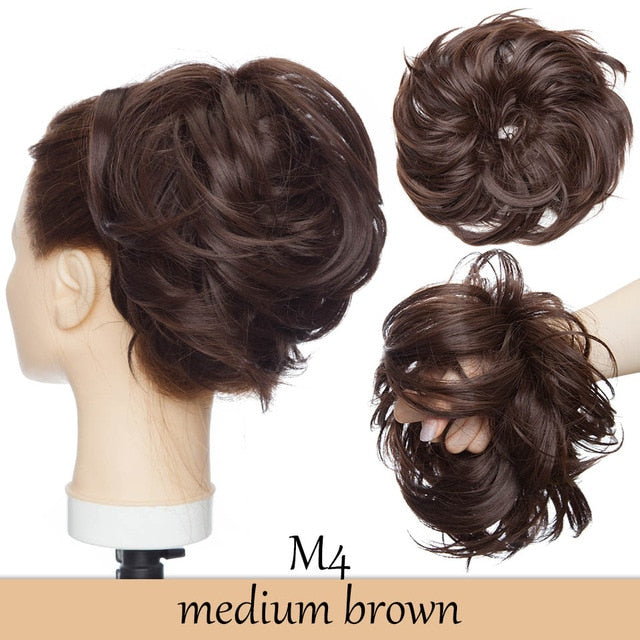 Chignon choux pelucheux désordonné 